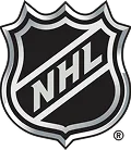 NHL shield logo in black, white, and gray.