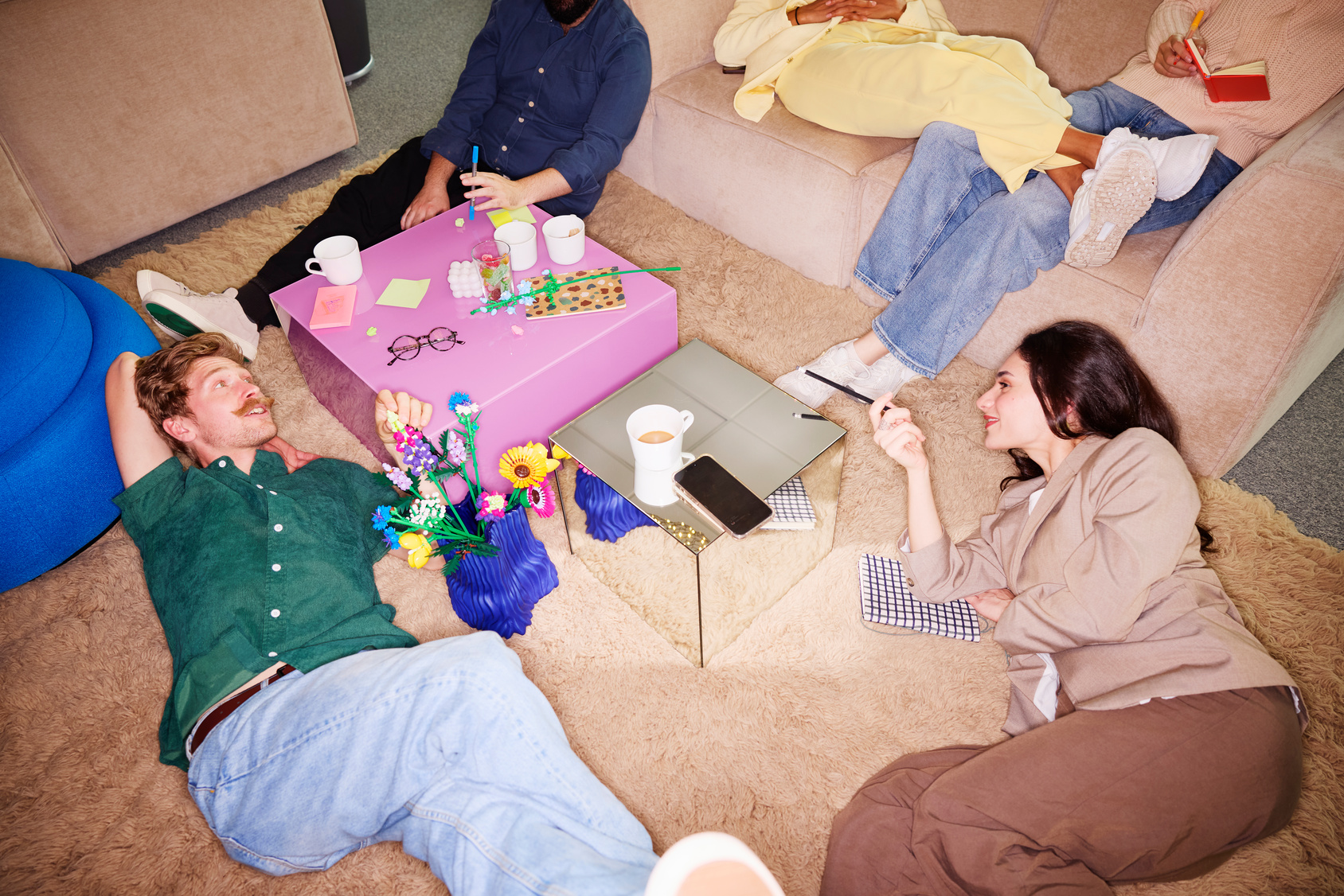 Blenda team discussing ideas
