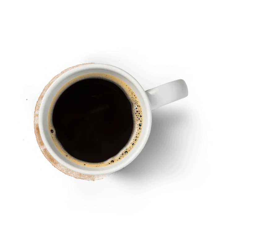 Taza de café vista superior
