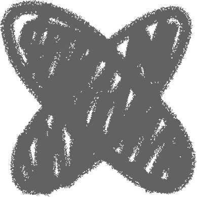 Hand-drawn gray curved arrow pointing left with a spiral loop.