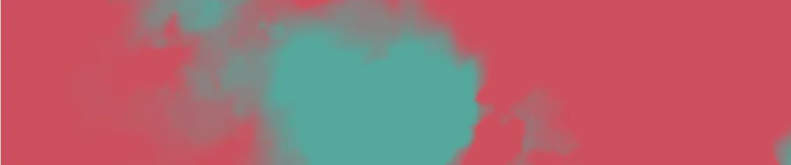 Abstract image with blurred teal and red colors blending together.