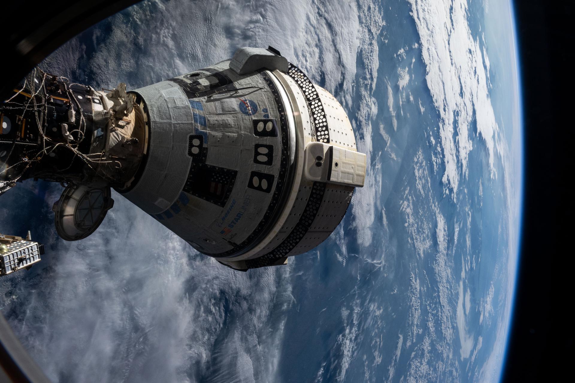 Boeing Starliner docked at the International Space Station during the Crew Flight Test mission