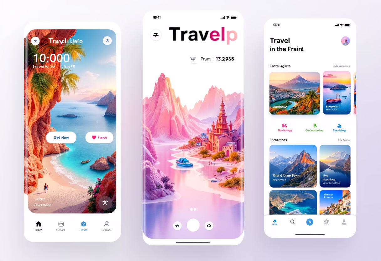interface image of a mobile device with travel app interface (for a travel tech)