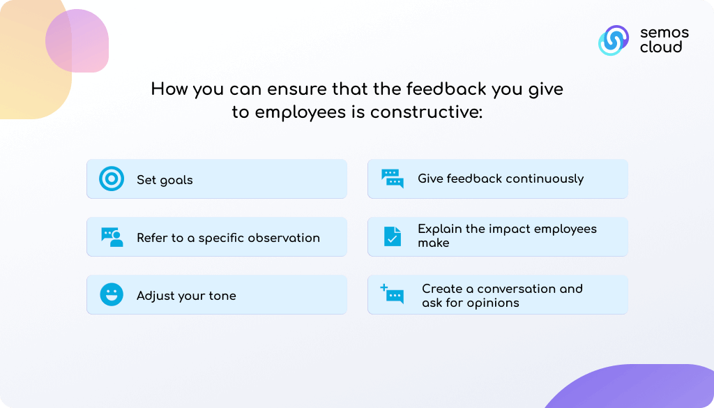 basic steps of constructive feedback