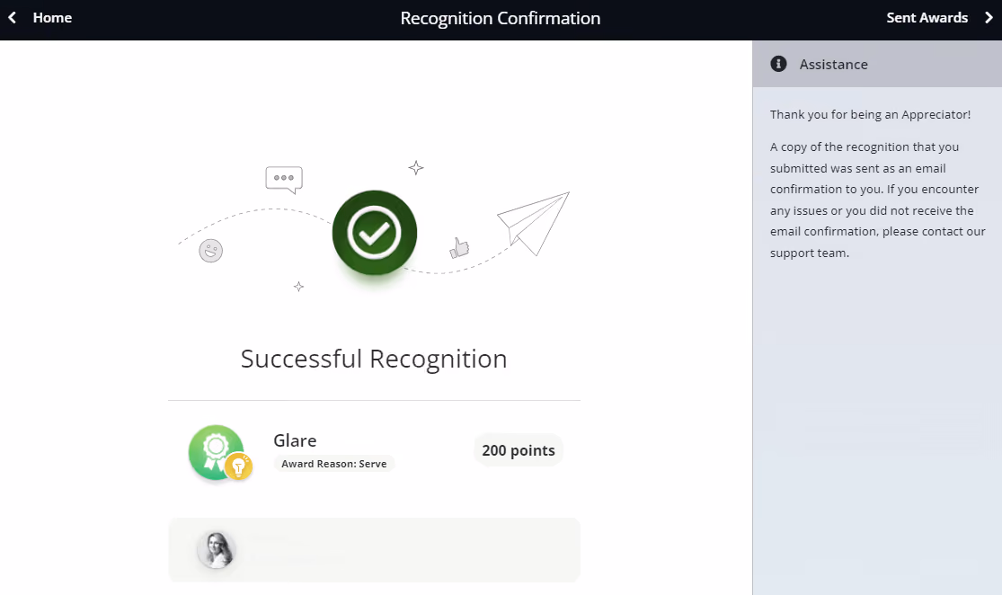 recognition confirmation