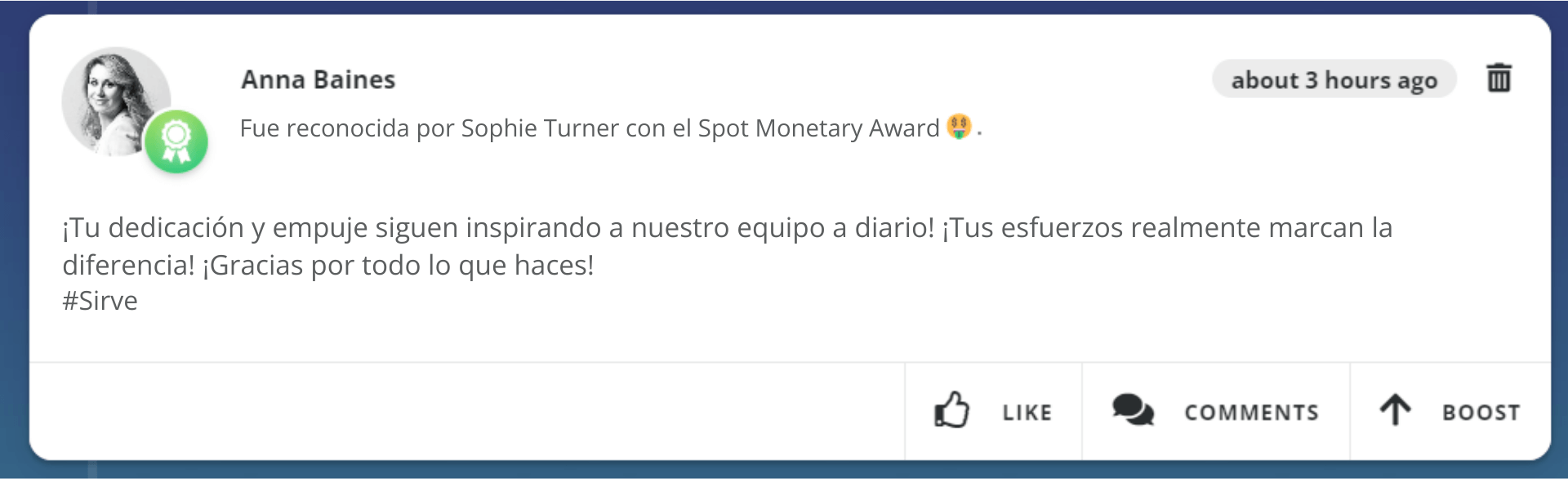recognition on social wall