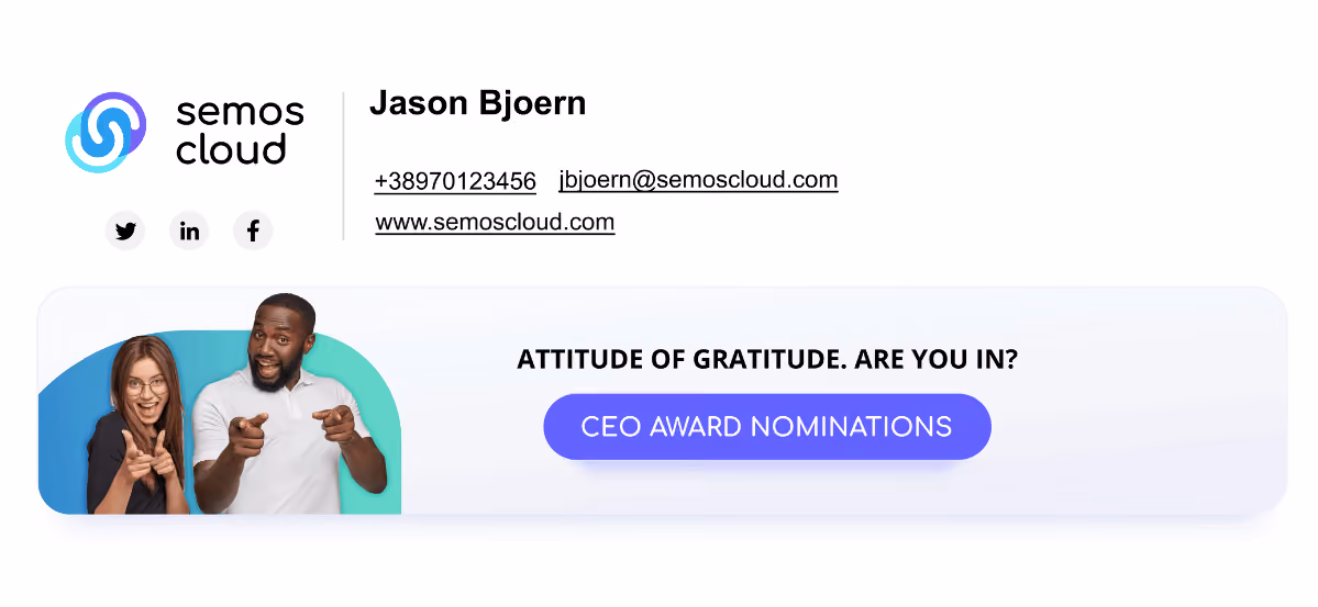 email signature banner ceo awards