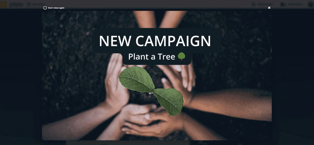 welcome slider announcing new campaign