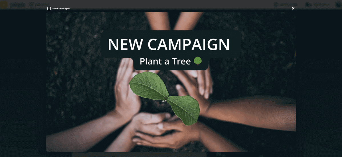 welcome slider announcing new campaign