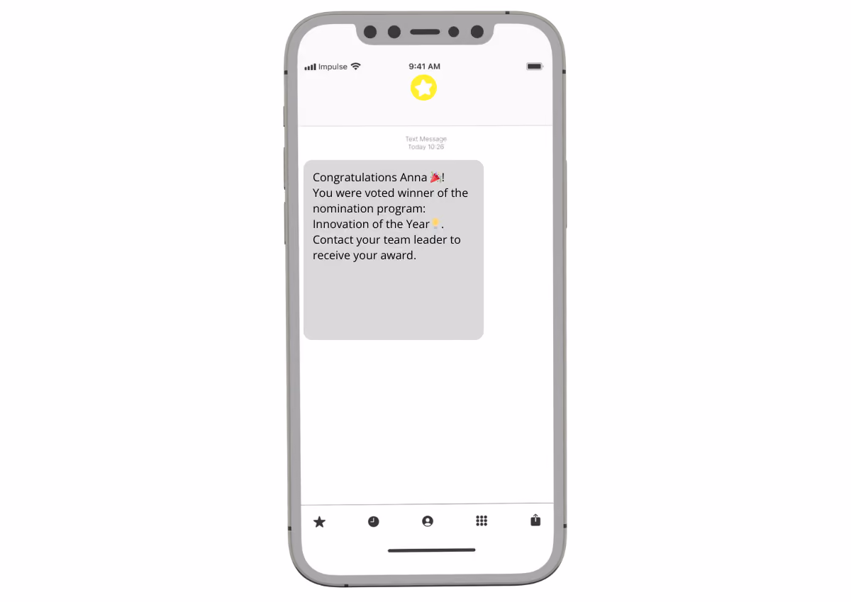 SMS innovation program winner notification