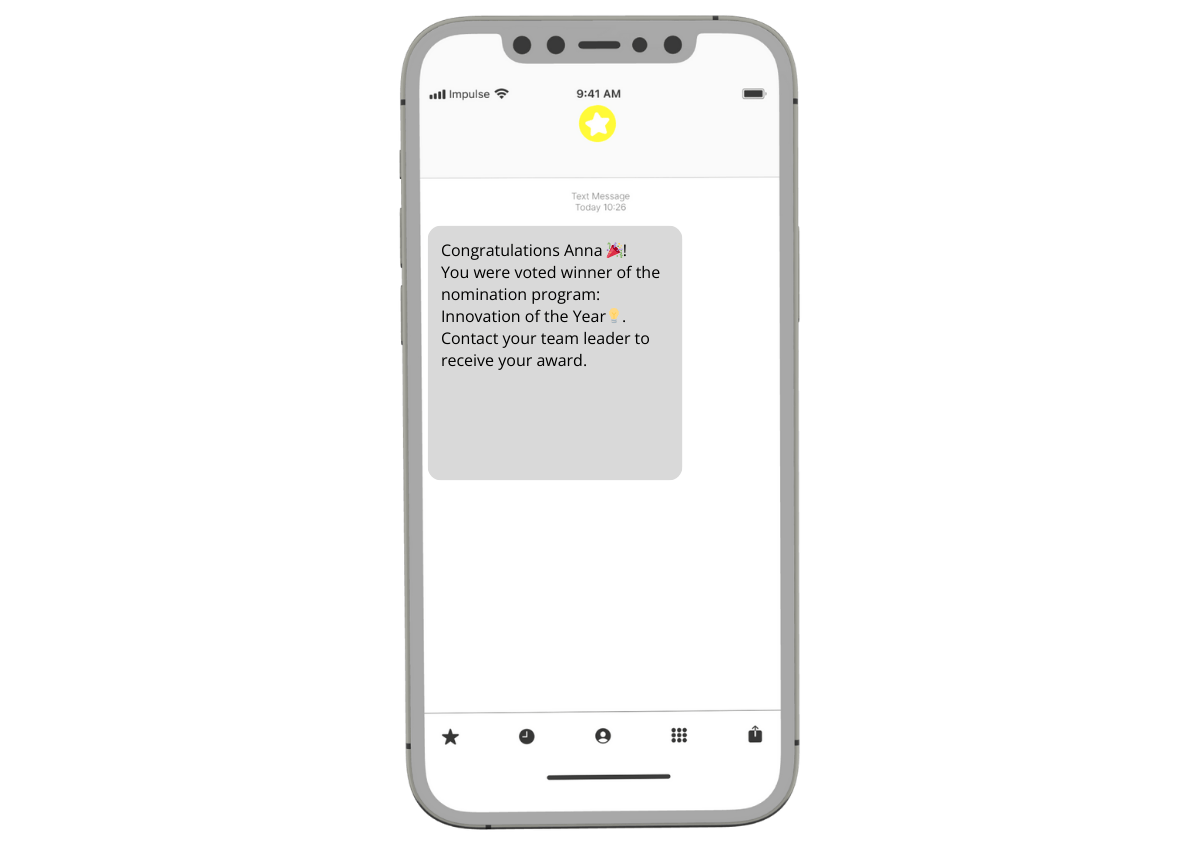 SMS innovation program winner notification