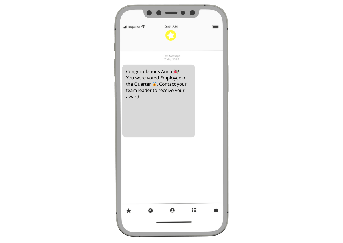 SMS nomination program winner notification