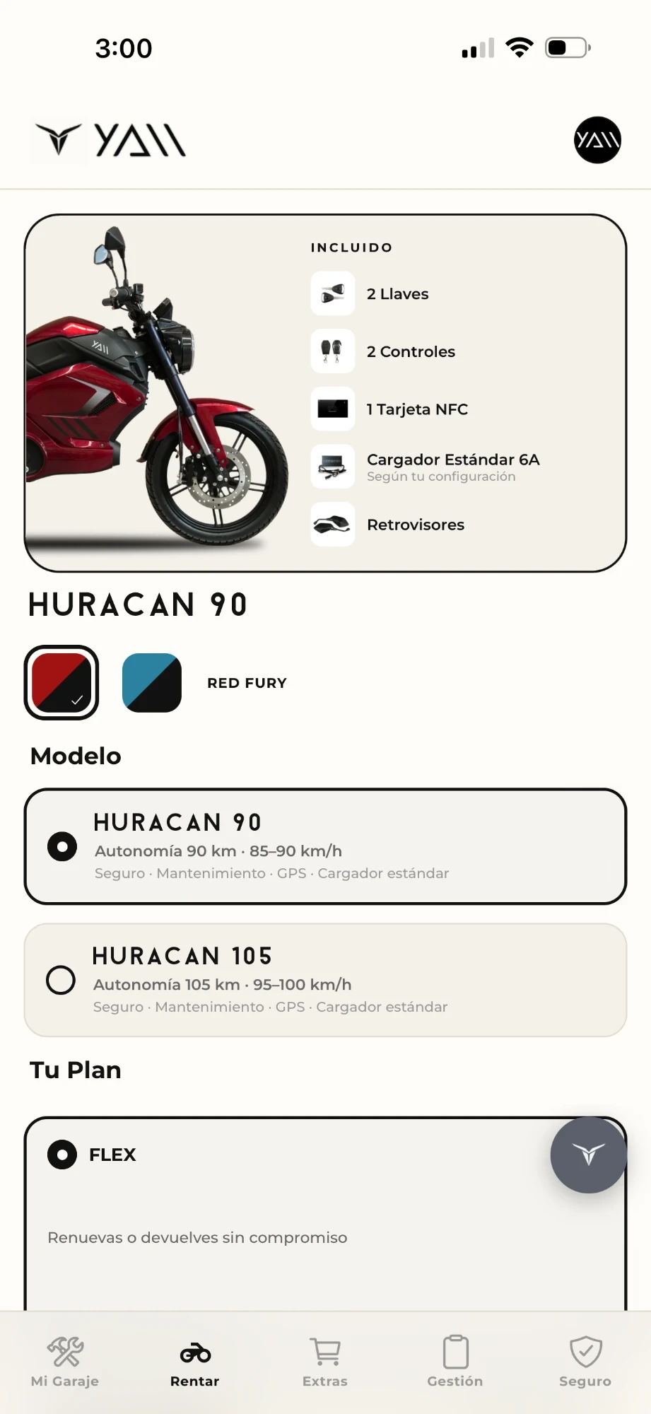Elige tu huracán 90 o 105 en la app YAII