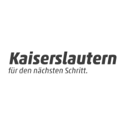 Text: Kaiserslautern für den nächsten Schritt in grau auf weißem Hintergrund.