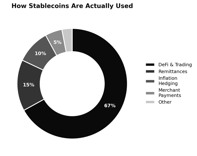 Breakdown of stablecoin usage by purpose