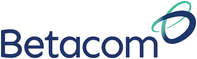 Betacom company logo with stylized blue and teal orbit symbol above the letter m.