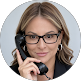 Smiling woman wearing glasses and headset providing IT support customer service over the phone