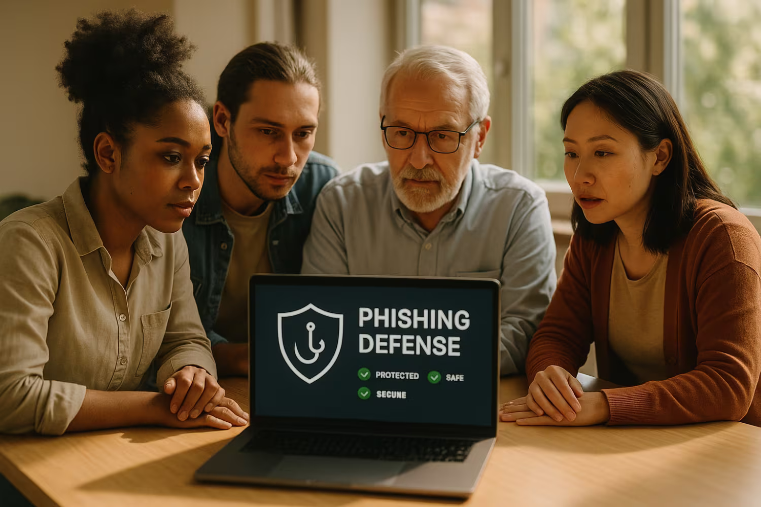 Team discussing phishing attack examples
