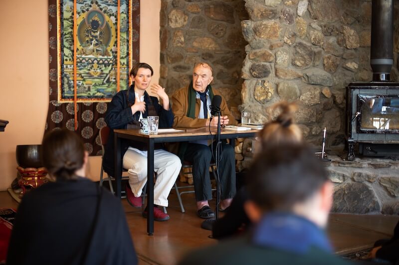 Zentatsu Richard Baker Roshi speaking to the sangha during a weekly Zen talk