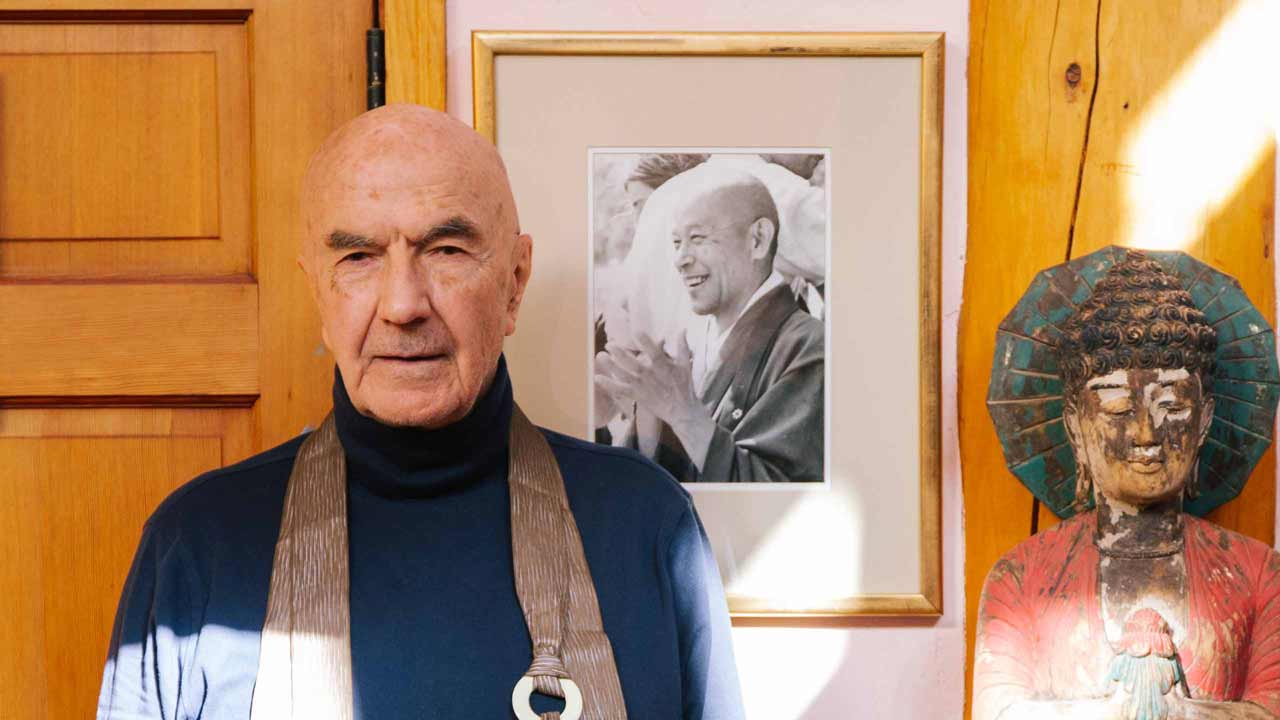 Baker Roshi seated in meditation posture at Crestone Mountain Zen Center