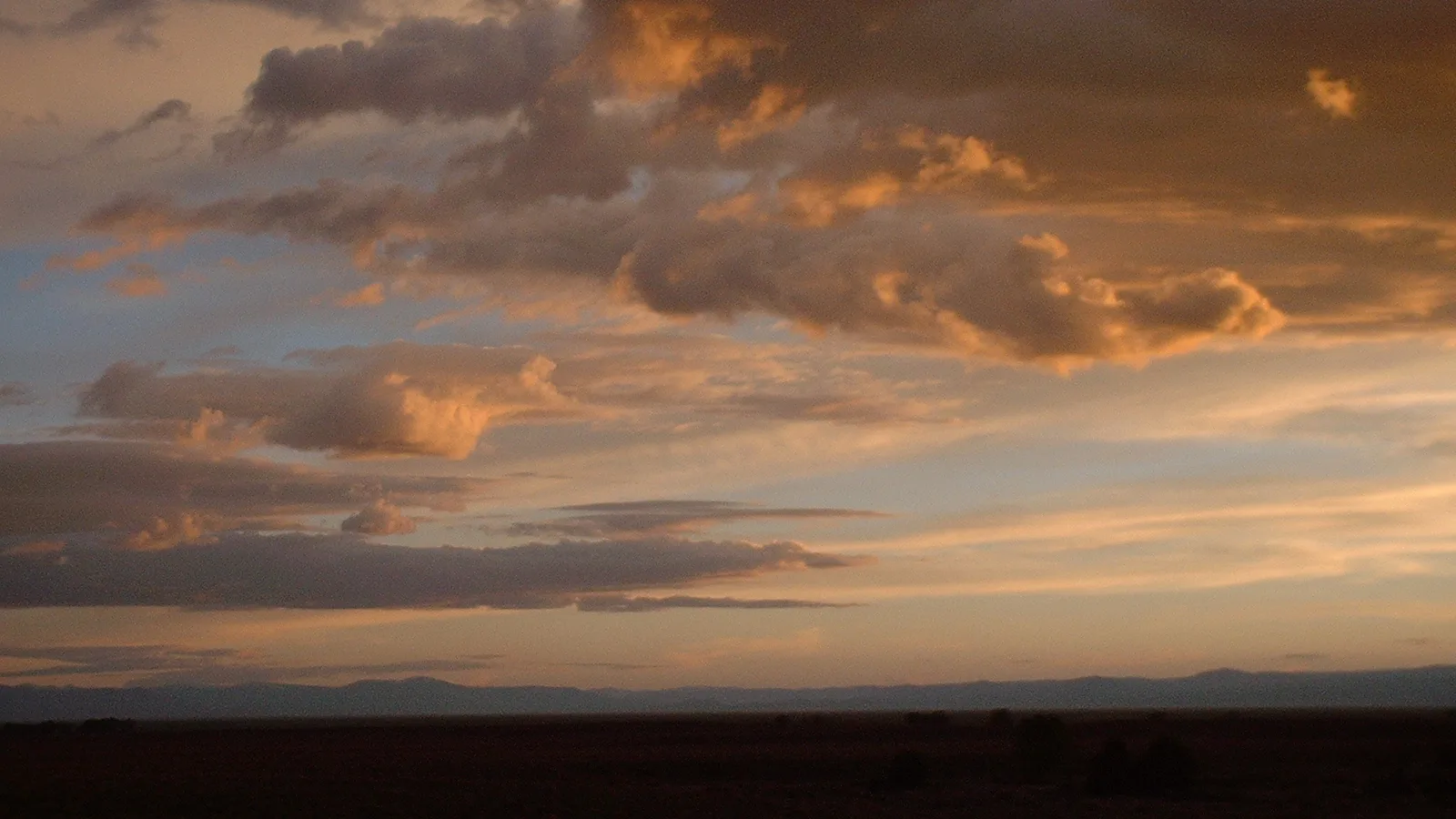 Uninterrupted mountain horizon in the San Luis Valley near Crestone