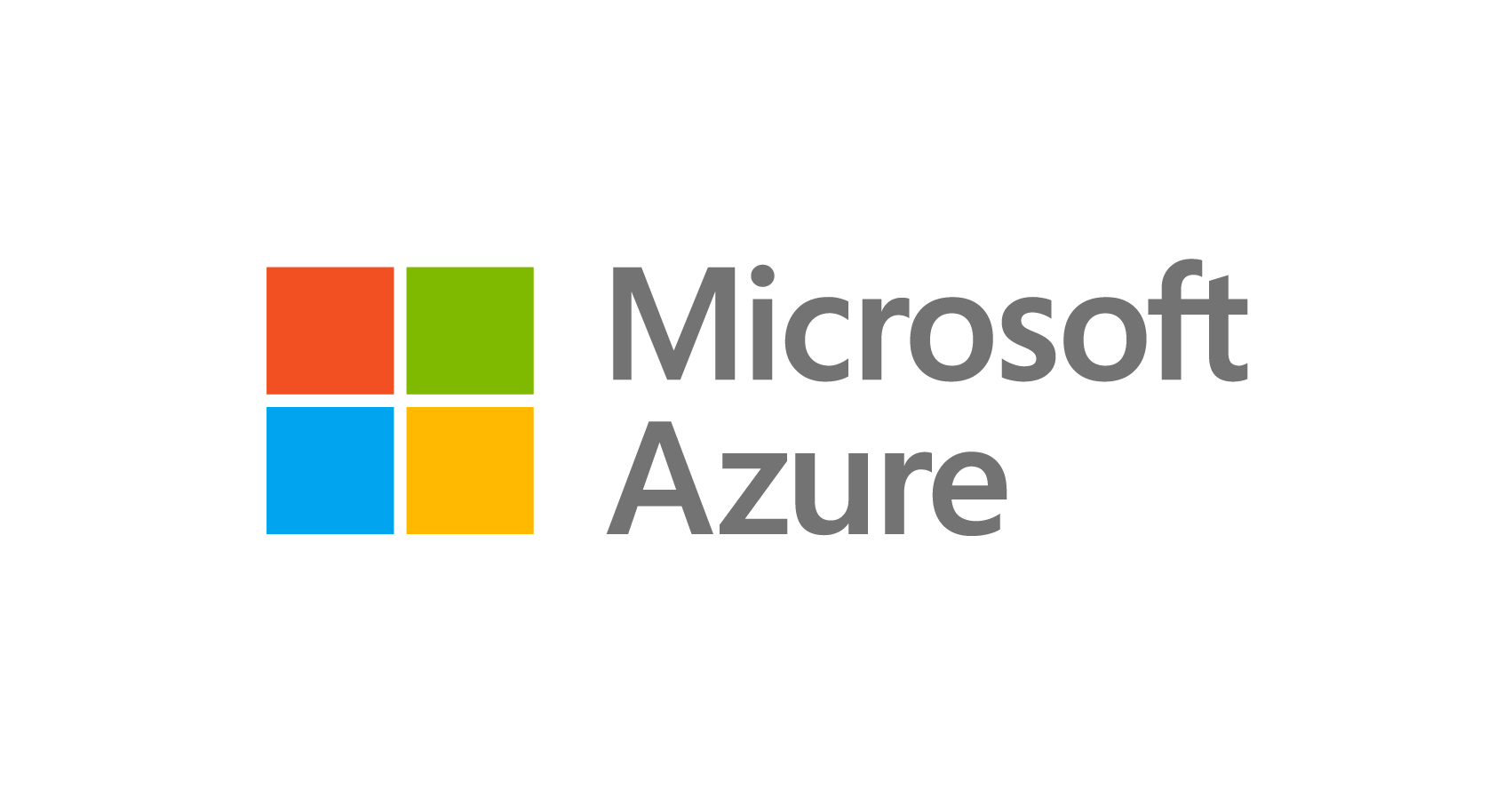 Logo Microsoft Azure avec quatre carrés colorés à gauche et le texte Microsoft Azure en gris.