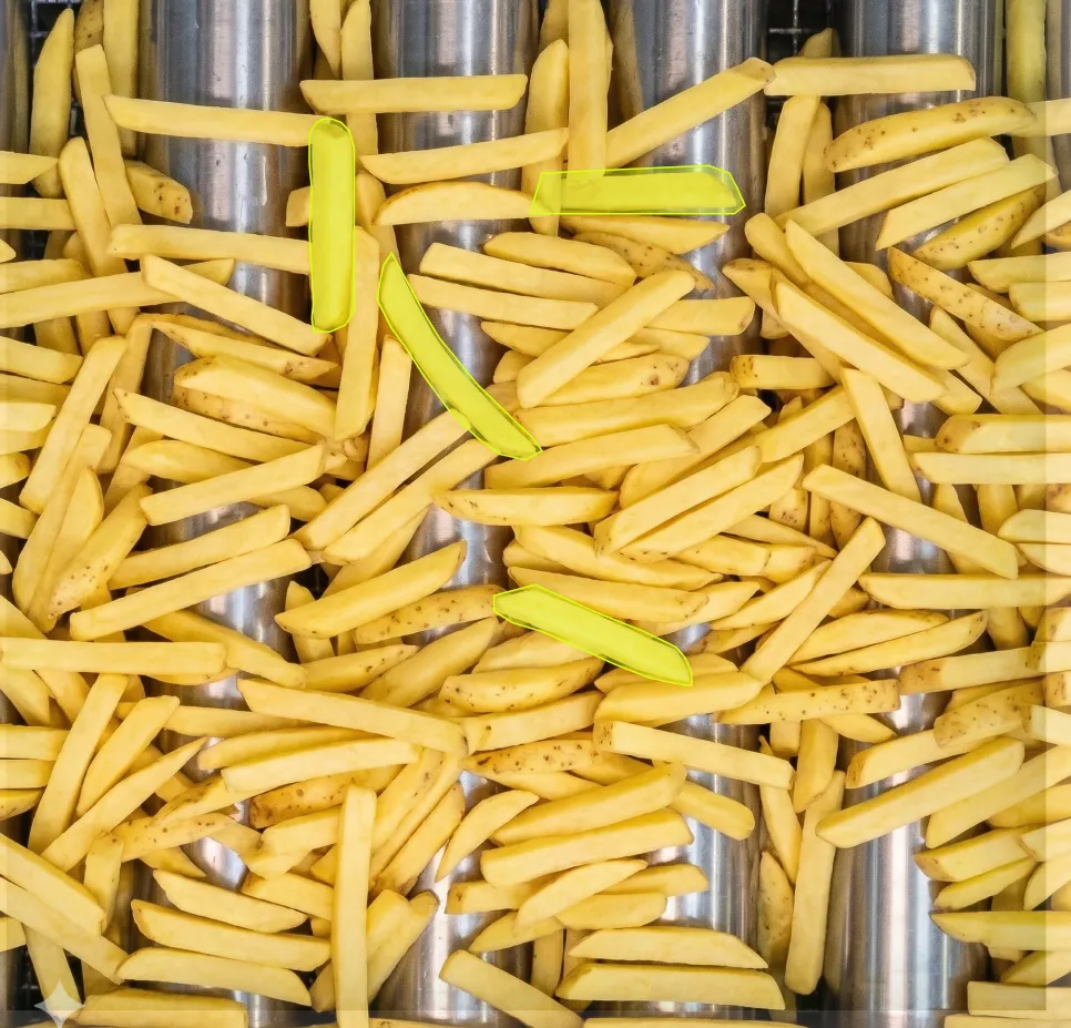 Photo of food production environment showing Polysense quality control application for this industry