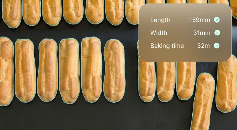 Visual showing measurable impact of Polysense AI quality control in food production