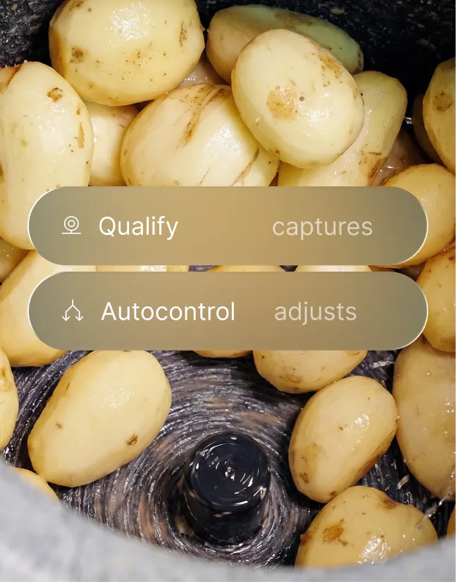 Visual showing measurable impact of Polysense AI quality control in food production