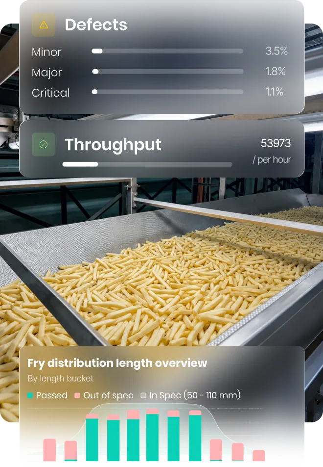 Polysense Qualify real-time inline quality inspection interface on production line