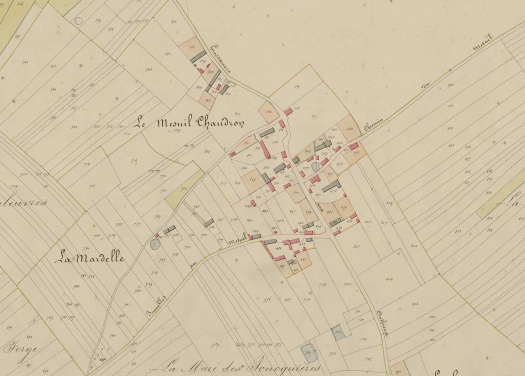plan d'époque du domaine de la huguenoterie