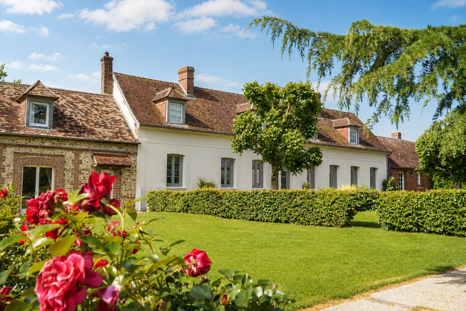 Maisons en pierre entourées de nature