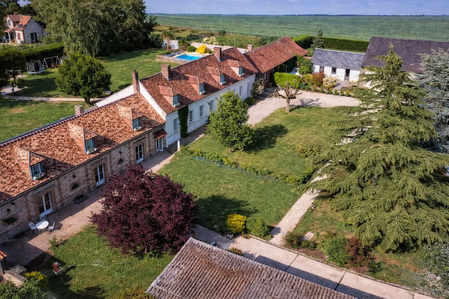 Vue aérienne du Domaine de la Huguenoterie.