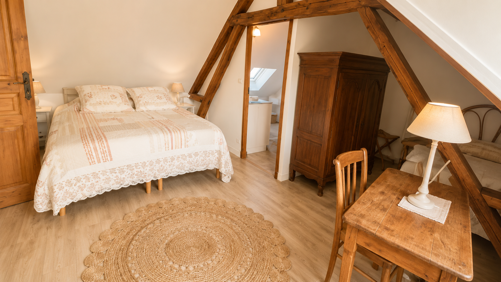 Chambre de la maison des Agrumes, Domaine de la Huguenoterie.