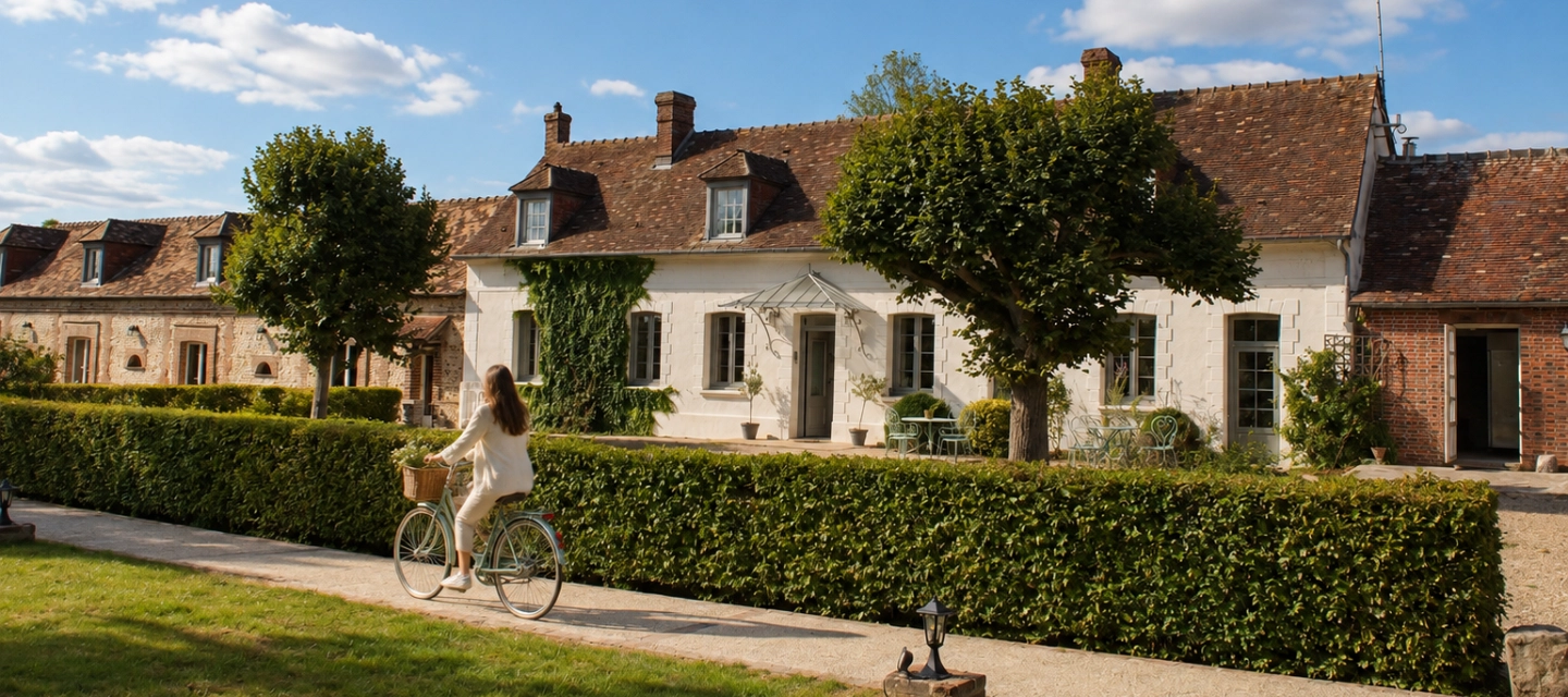 Les maisons du Domaine de la Huguenoterie, petite balade à vélo
