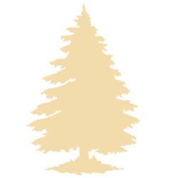 Silhouette d'un sapin d'or sans fond.