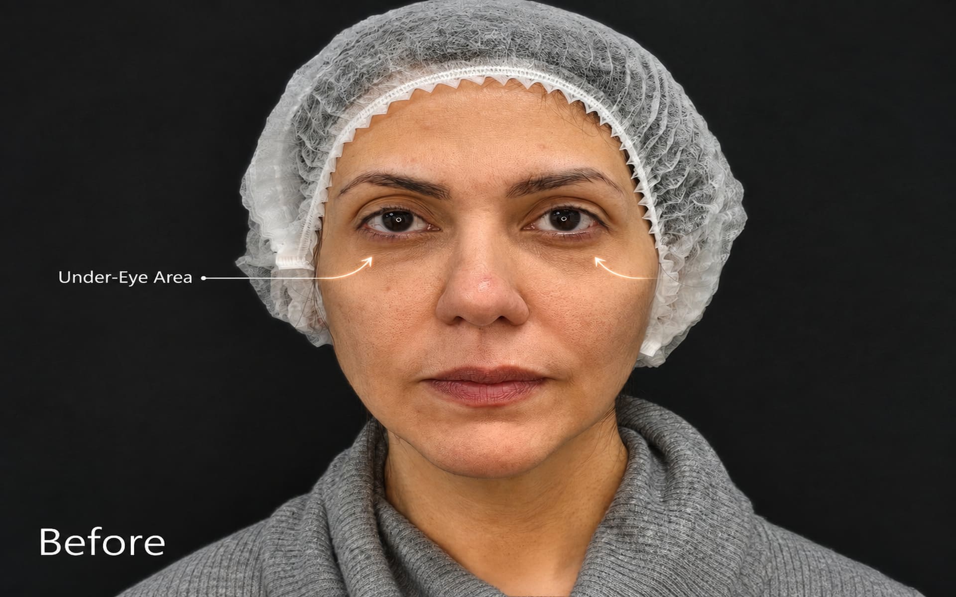 Case 1, under-eye area before treatment