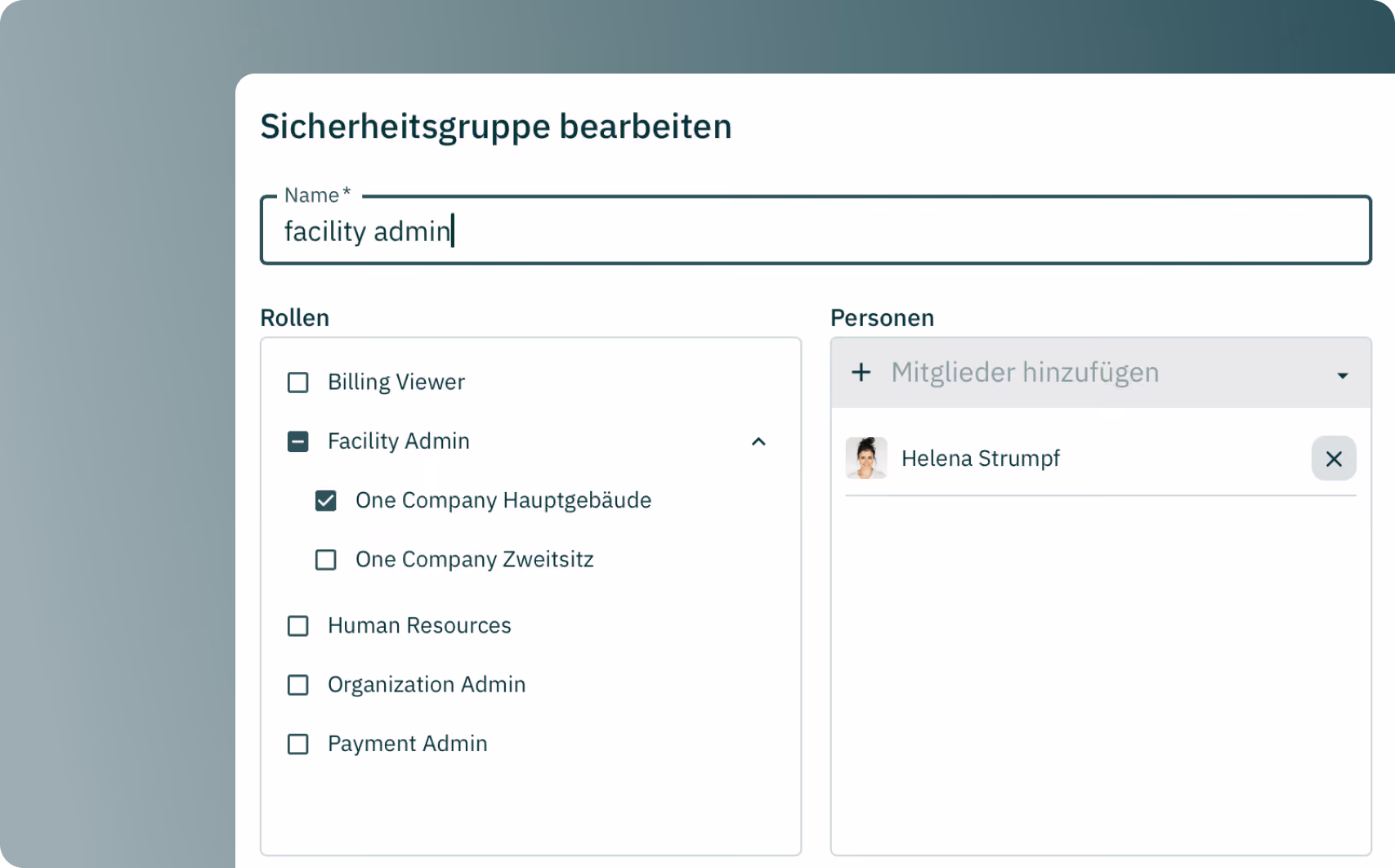 Dialog um Sicherheitsgruppen anzulegen.