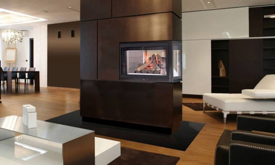 Modern Two-Sided Fireplace