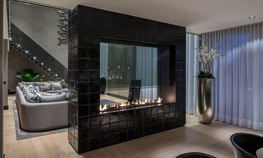 Edgy Design of Double Sided Gas Fire