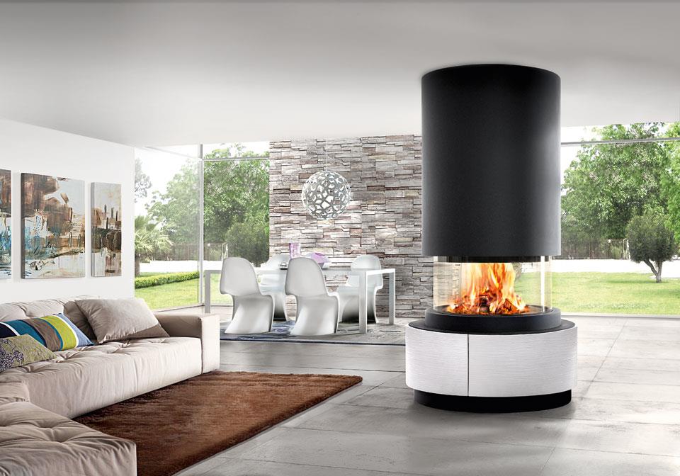 Hanging fireplace design