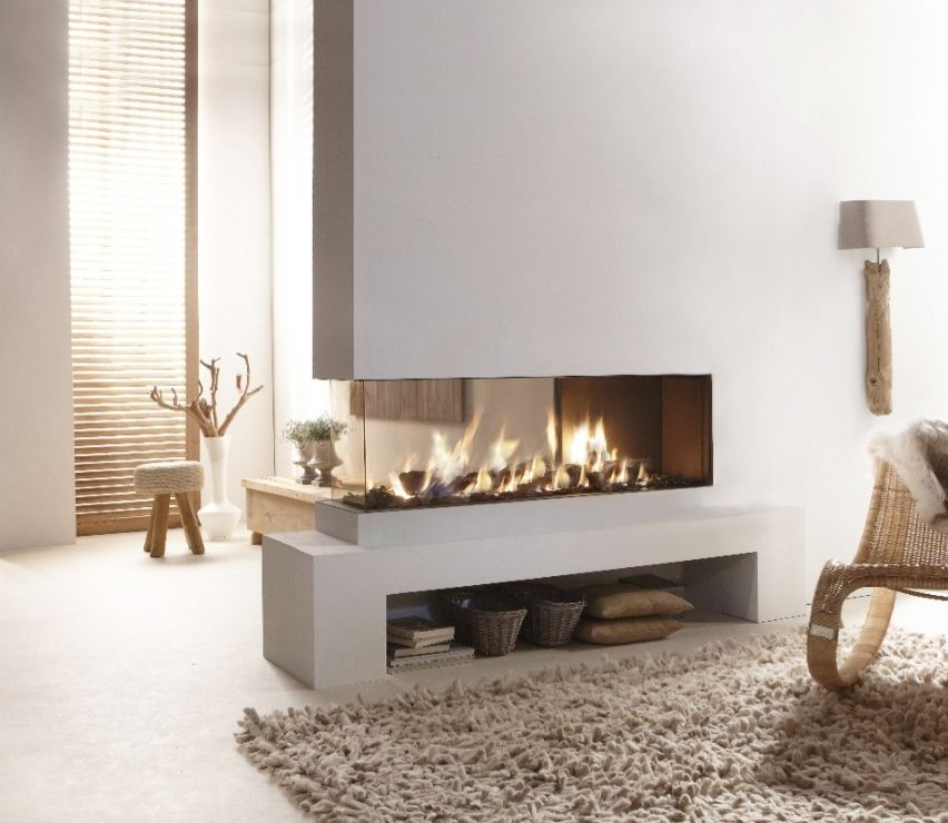 corner fireplace unit