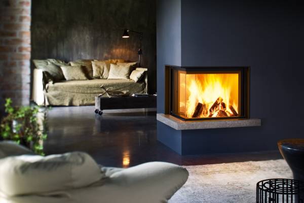 dark corner fireplace