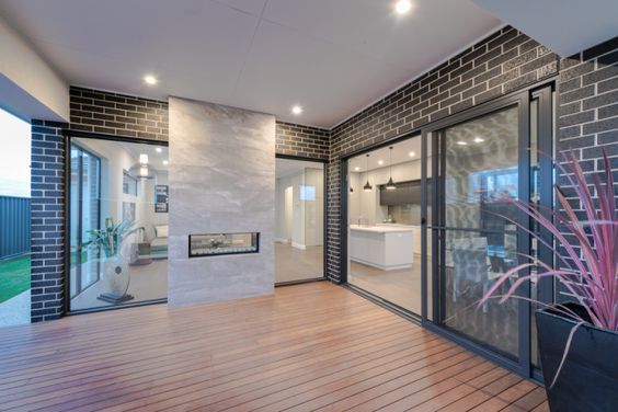 double-sided contemporary fireplaces