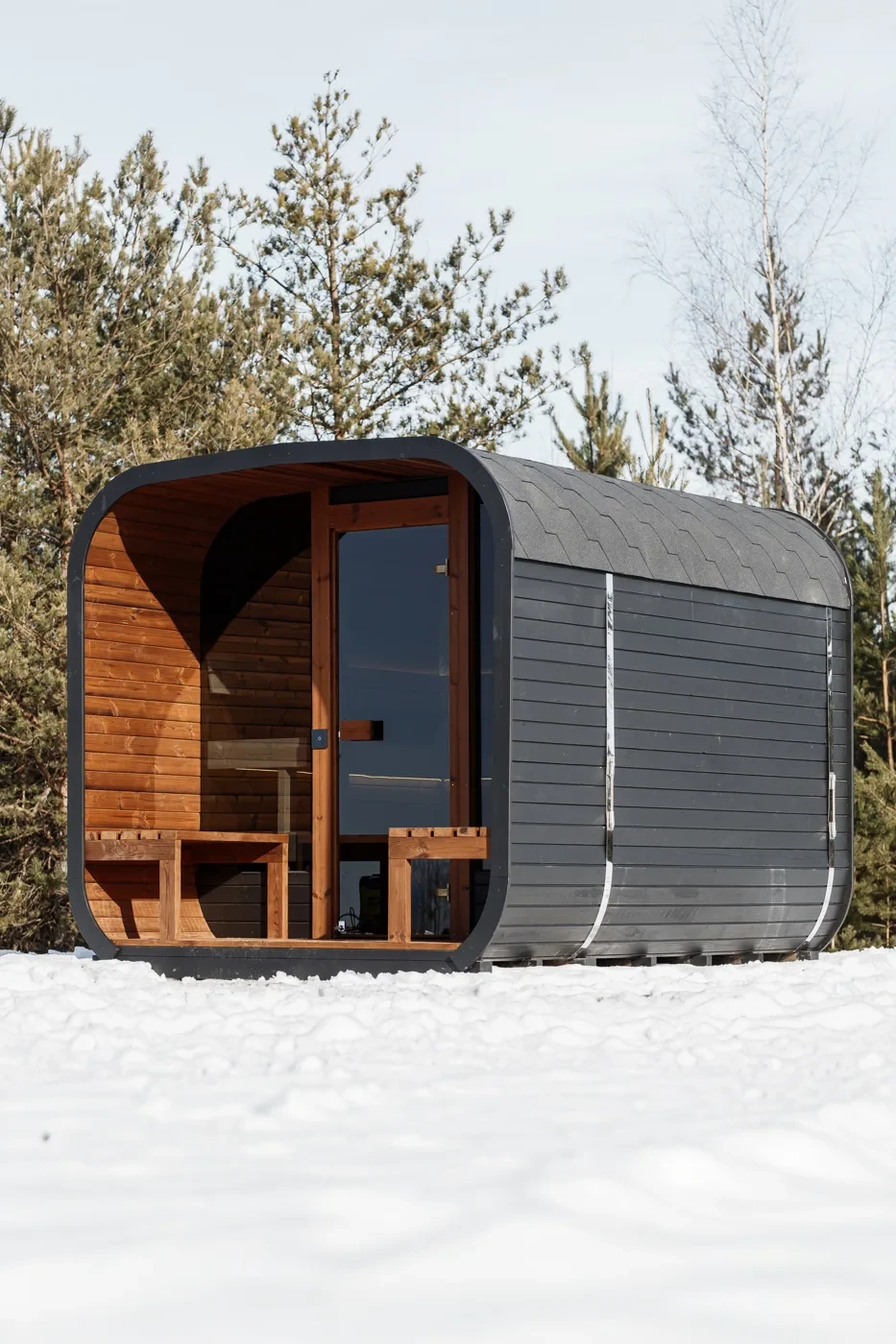 Sauna CUBE 3 m s terasou