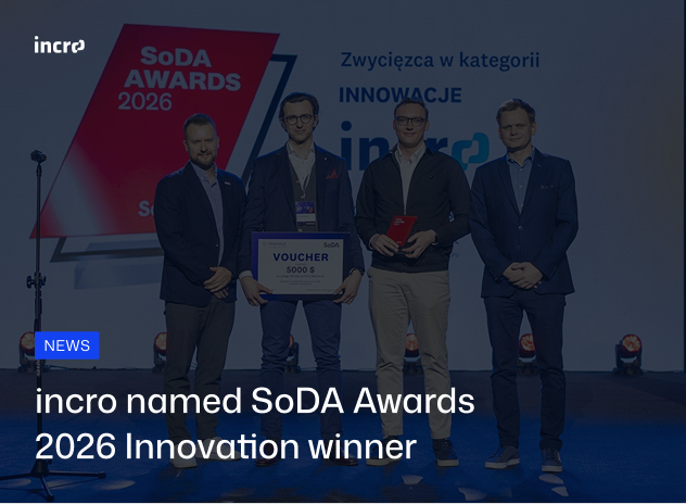 incro named SoDA Awards 2026 Innovation winner!
