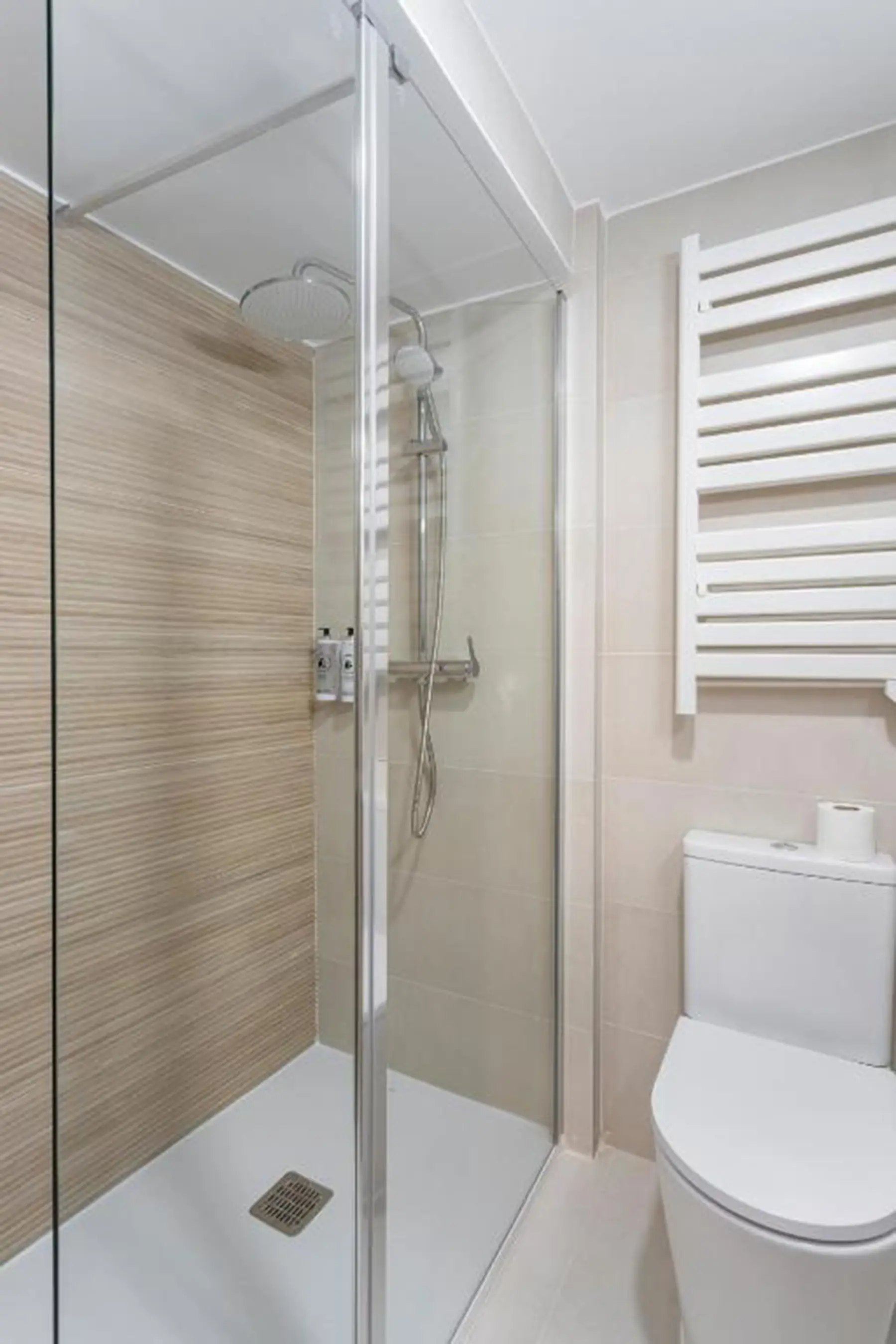 Ducha con mampara de cristal — Estudio con Terraza A, InsideHome Palencia Catedral, Palencia