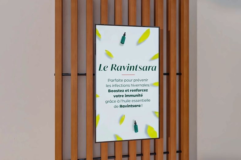 Ecran Splayce connect sur Ravintsara pour prévenir infections hivernales et renforcer immunité avec huile essentielle.