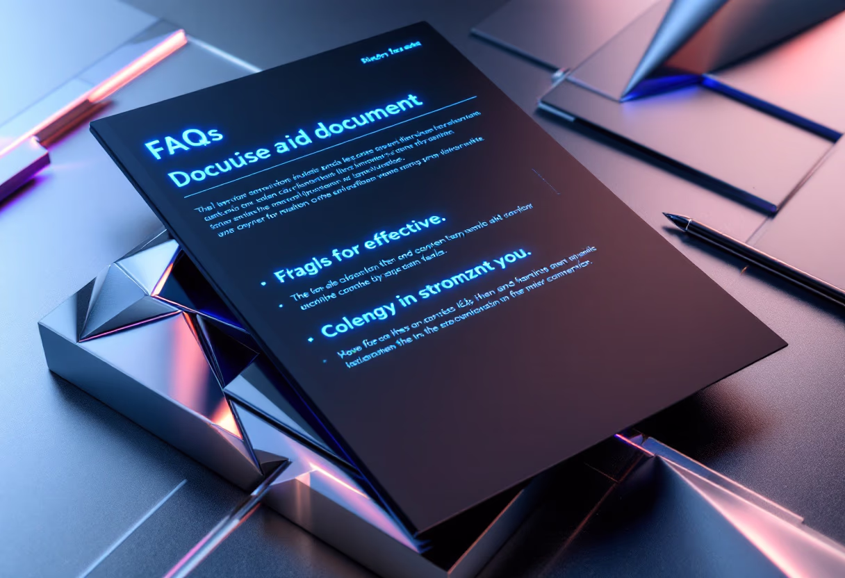 image of a document with faqs (for a productivity tools business)