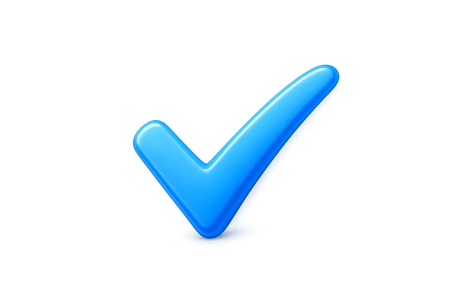 Shiny blue checkmark symbol on a gray background.